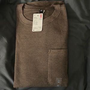 Waffle crew neck long sleeve